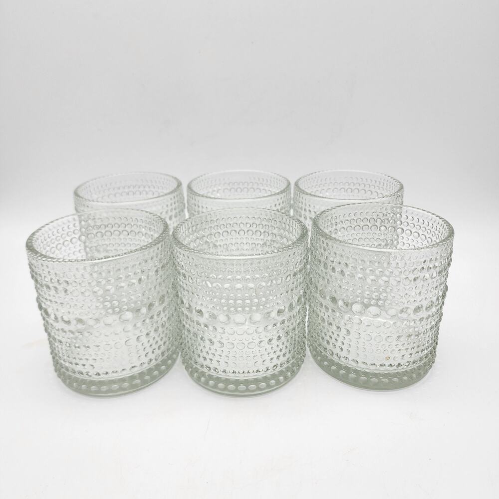 D&V By Fortessa Jupiter Double Old Fashion Glasses 10 Oz Hobnail Pebble Set of 6